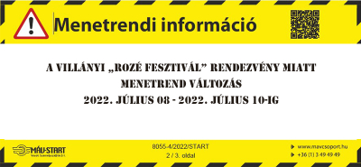 Menetrend változás!