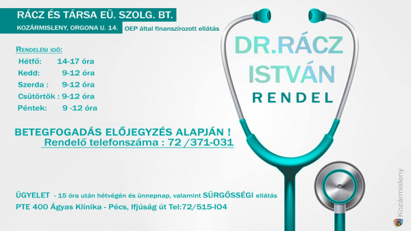 Dr Rácz István rendelése
